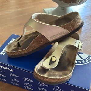 Gizeh Birkenstock Metallic Gold Thong Sandals